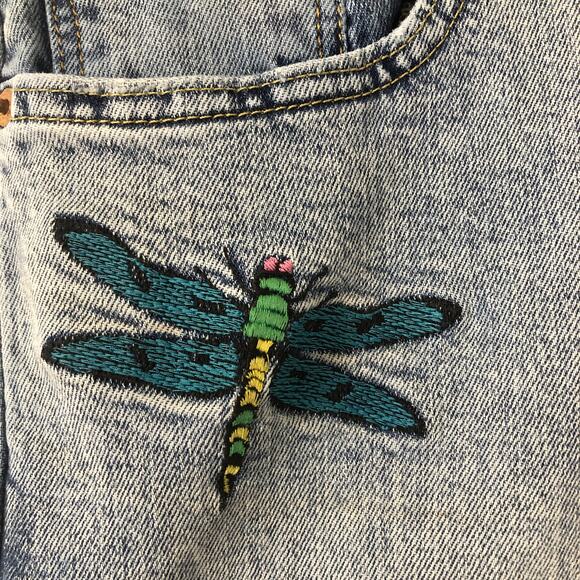 VTG Levis 512 Embroidered Slim Fit Jeans Y2K Fairy 29x30 Butterfly Dragonfly - Picture 6 of 13